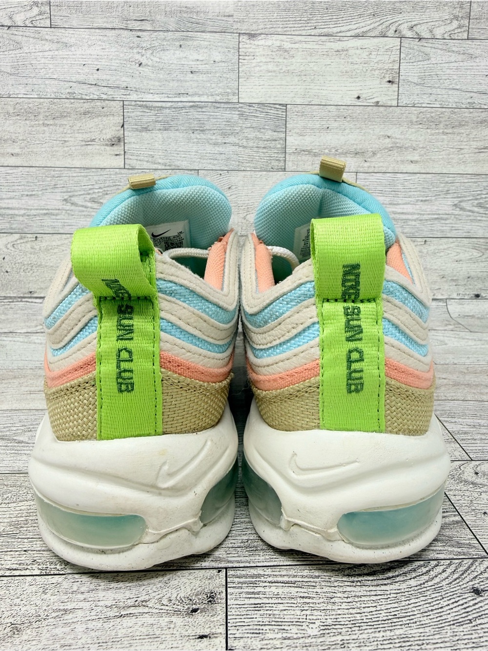 Nike Air Max 97 SE GS Sun Club Copa Sail Wheat Grass DQ-4126-400 7Y-8.5 Woman - Picture 6 of 11